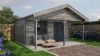 Lugarde Select Blokhut met overkapping Bennekom 500x400cm + 200cm - Keteldruk Grijs