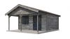 Lugarde Select Blokhut met overkapping Bennekom 500x400cm + 200cm - Keteldruk Grijs