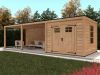 Douglas buitenverblijf platdak Stavanger type XL - 1100x372 cm - samenstelling 4 - onbehandeld