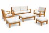 Teakhouten loungeset met taupe kussens