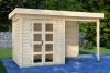 Prime Line blokhut 250x250 cm + luifel 250 cm + achterwand