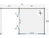 Tuindeco Torkel Blokhut 420x420 cm + luifel 280 cm 44 mm vuren red class wood geïmpregneerd
