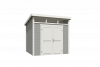 Outdoor Life Kibo Tuinhuis 250x250 cm 28 mm vuren Platinum Grey-Wit gecoat