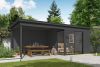 Outdoor Life Julia Tuinhuis 646x296 cm 28 mm vuren Carbon Grey gecoat