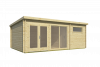 Blokhut - Tuinhuis Flow 2.0 - 595x400 cm - vuren bruin geïmpregneerd
