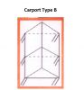 Aluminium Zadeldak Carport 600x500 cm Type B