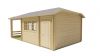 Blokhut Viveka 320x420 cm + luifel 280 cm + aanbouw 150 cm
