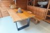 Teak tafel Winston 220x100 cm met aluminium antraciet poten