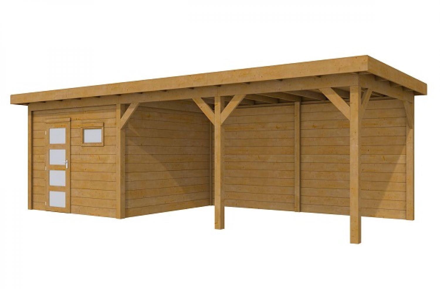 Tuinhuis Raaf - groen geïmpregneerd 302,5x302,5 cm + luifel 500 cm