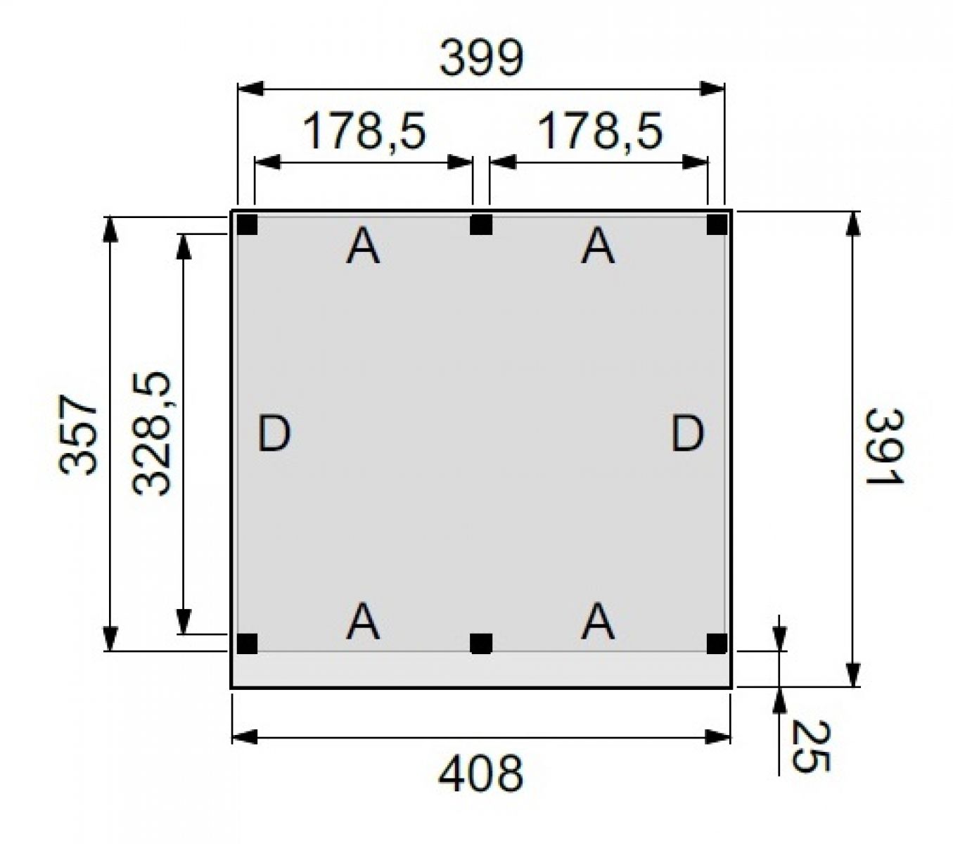 Buitenverblijf premium XL 400x360 cm met achterwanden