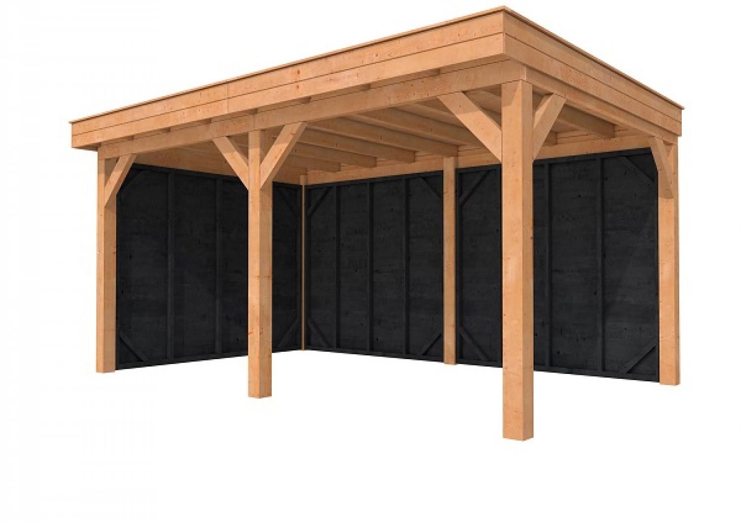 Buitenverblijf premium XXL 500x400 cm met zwarte zij- en achterwanden