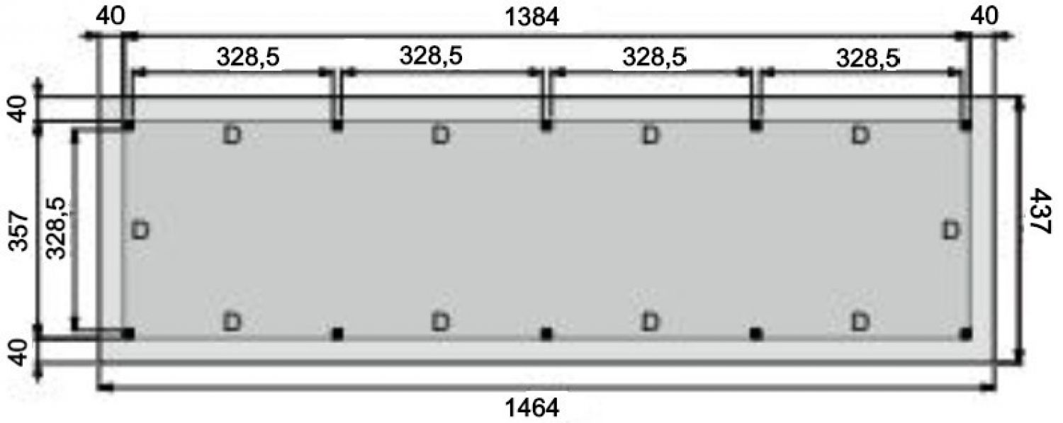 Buitenverblijf Prestige plattegrond 1400x360
