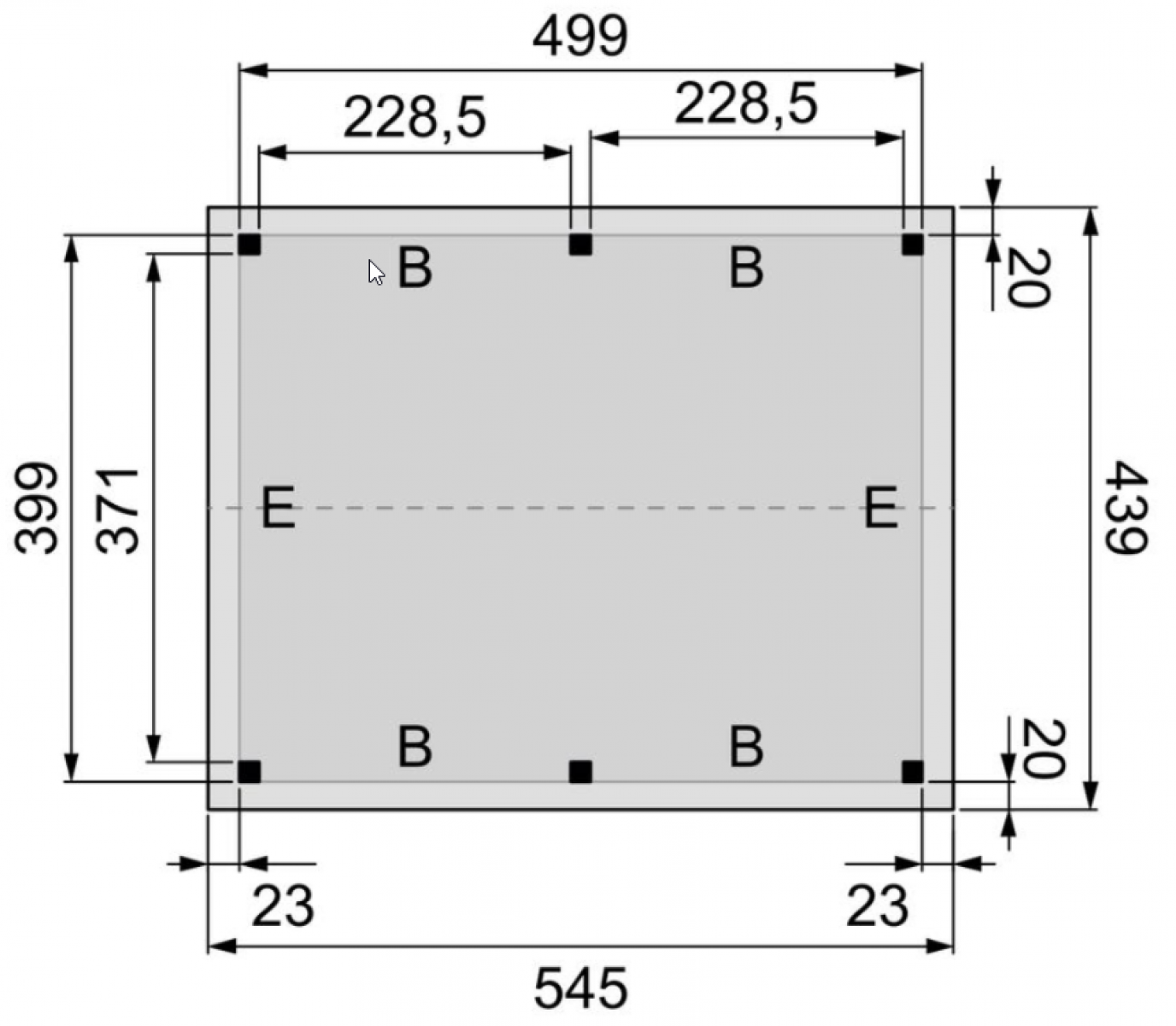 Plattegrond overkapping basismodel