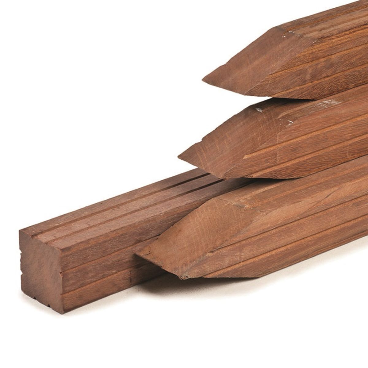 Azobé palen geschaafd 2 V-groeven 8,5x8,5x305 cm