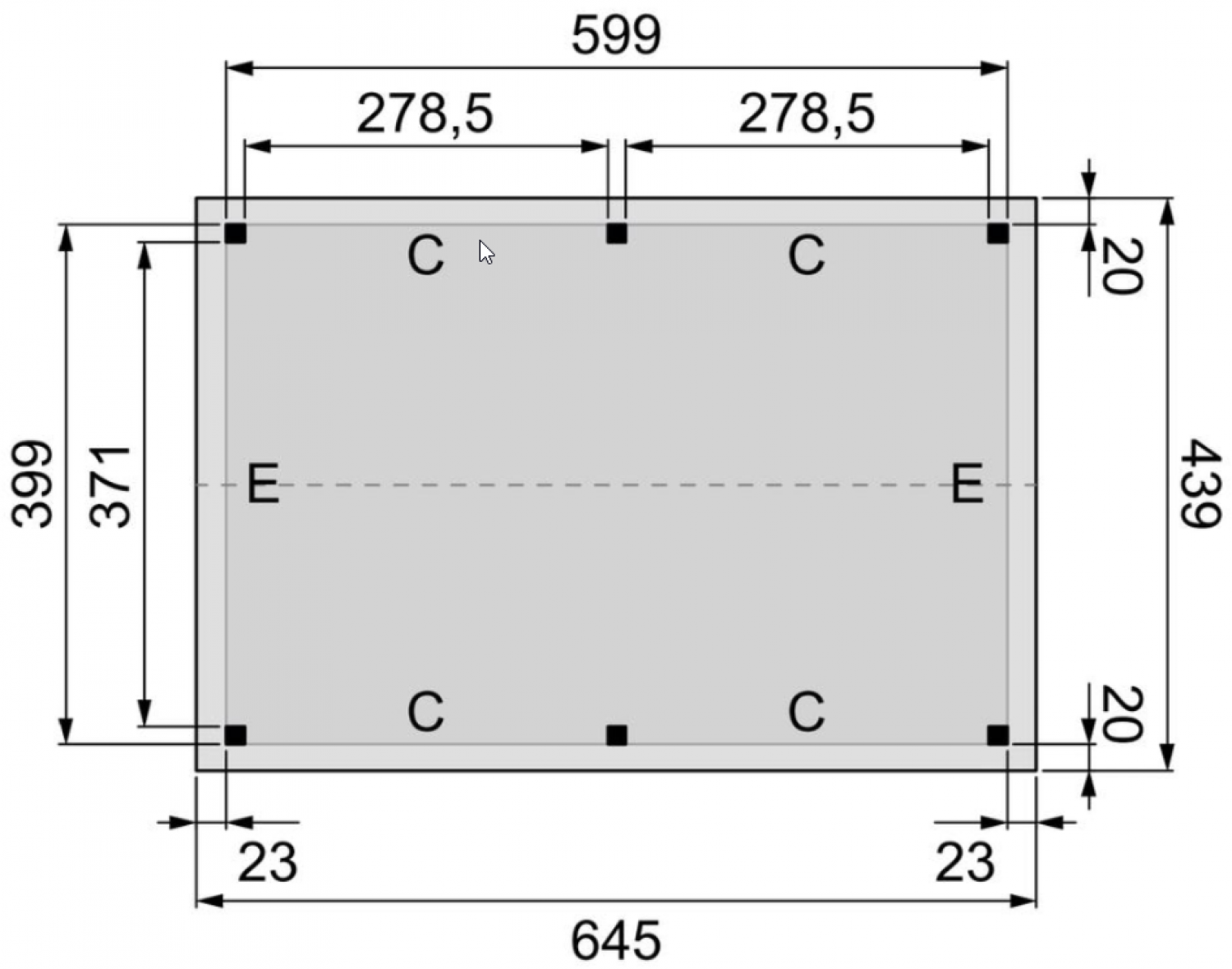 Plattegrond overkapping basismodel