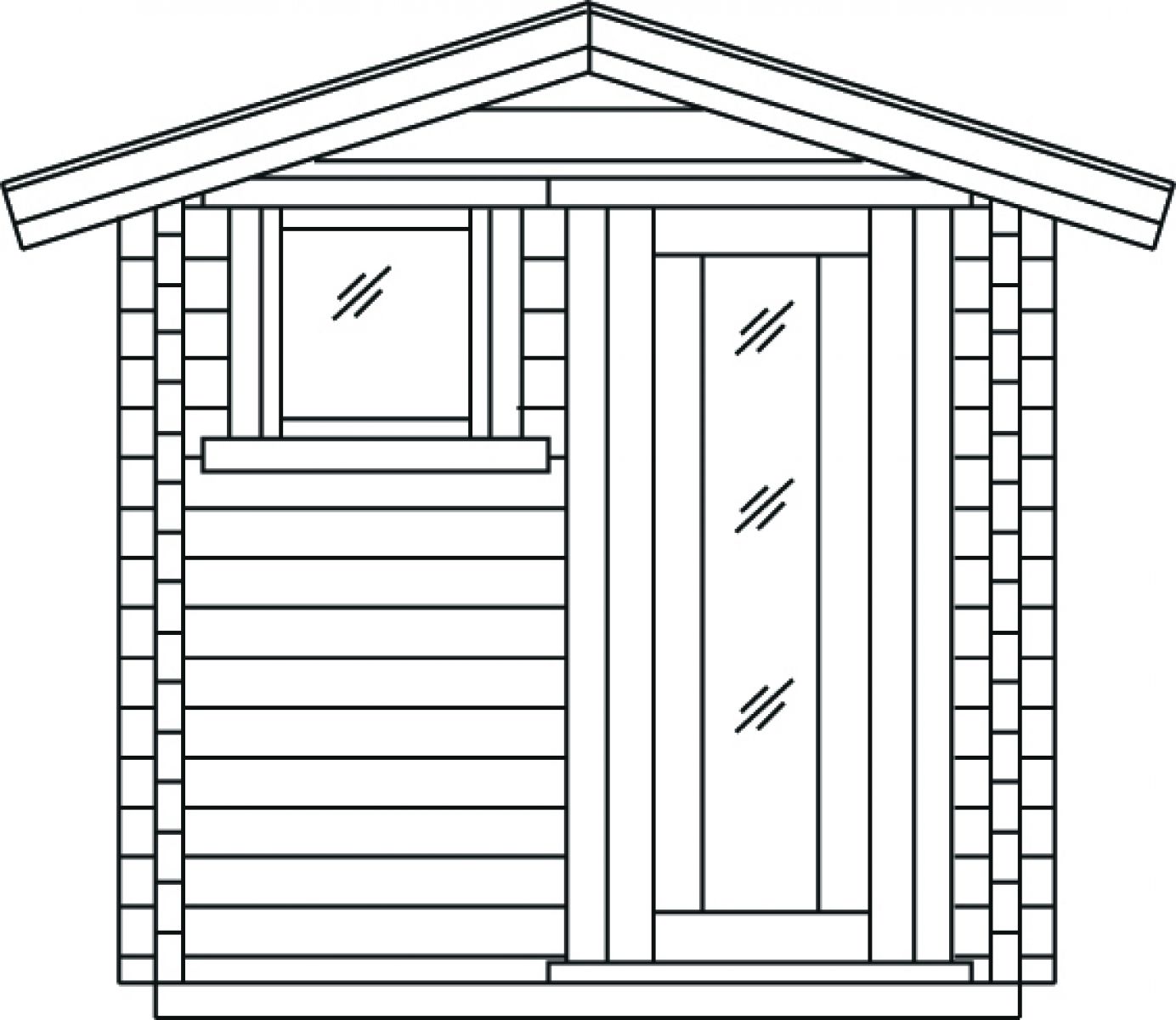 Buitensauna Plat Dak Interflex 2539 - 244x387 cm