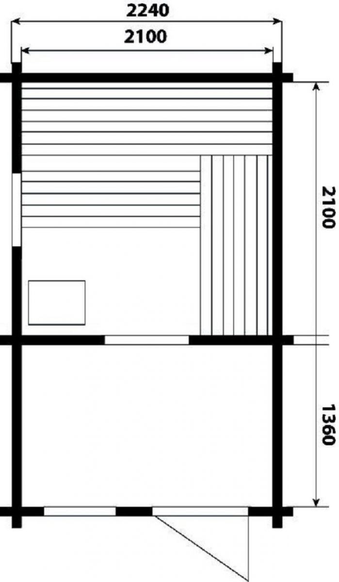 Buitensauna Plat Dak Interflex 2539 - 244x387 cm (70mm)
