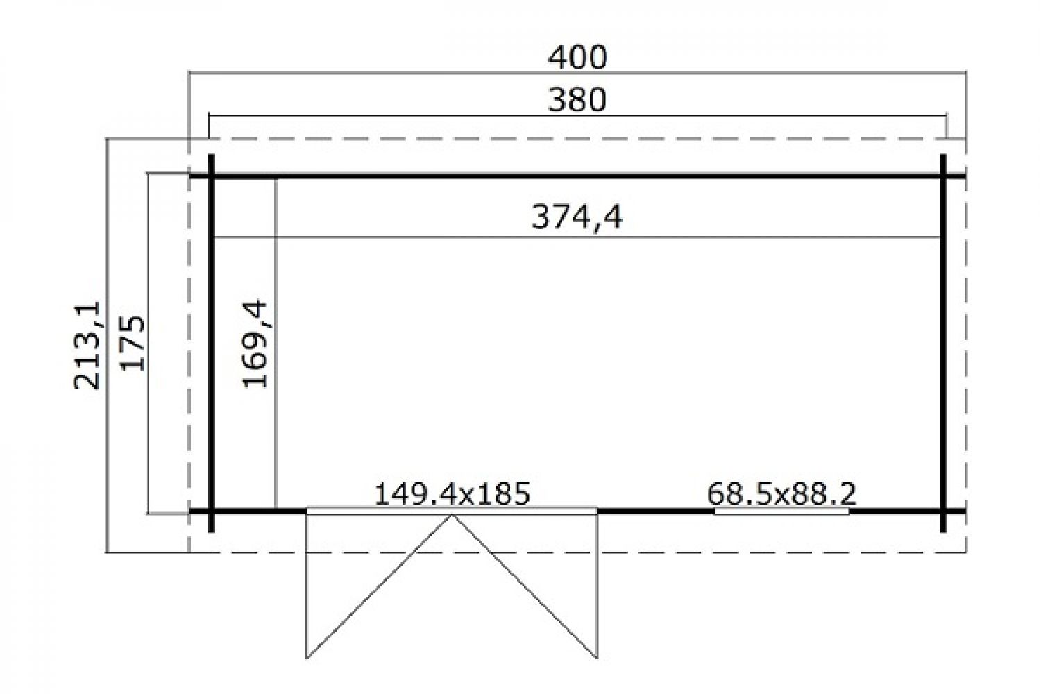 Blokhut Amira plattegrond