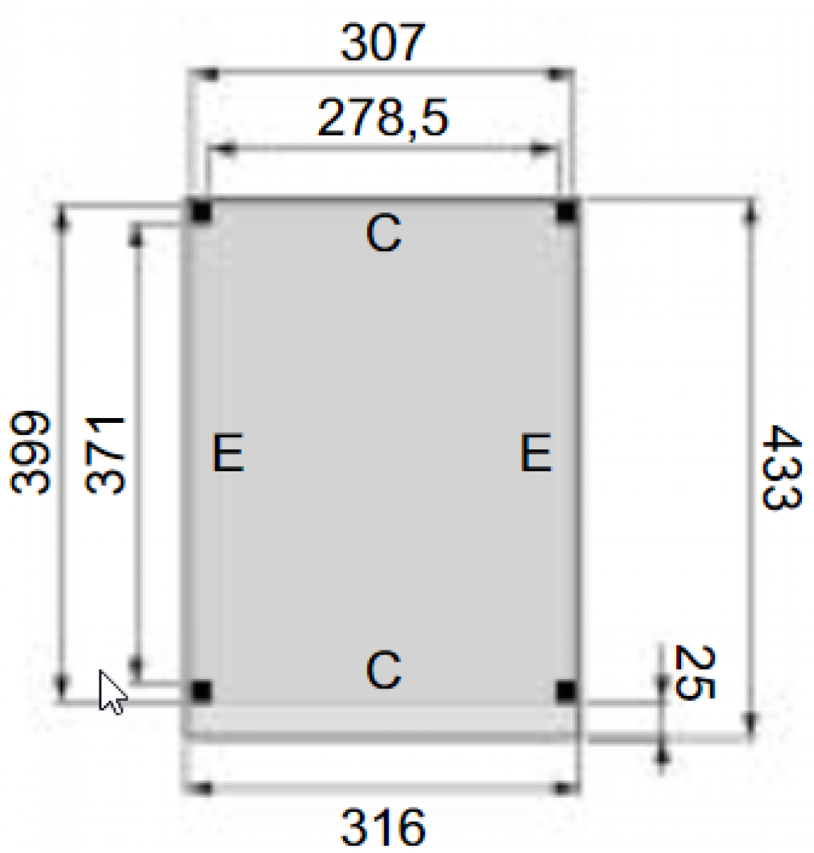 Plattegrond overkapping Premium L 310x400 cm 