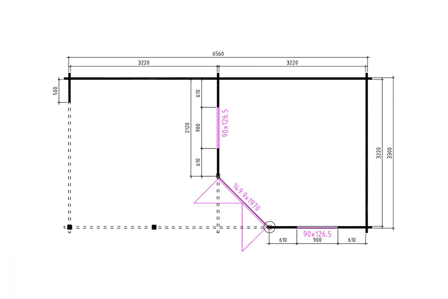 Blokhut 3555Z - plattegrond