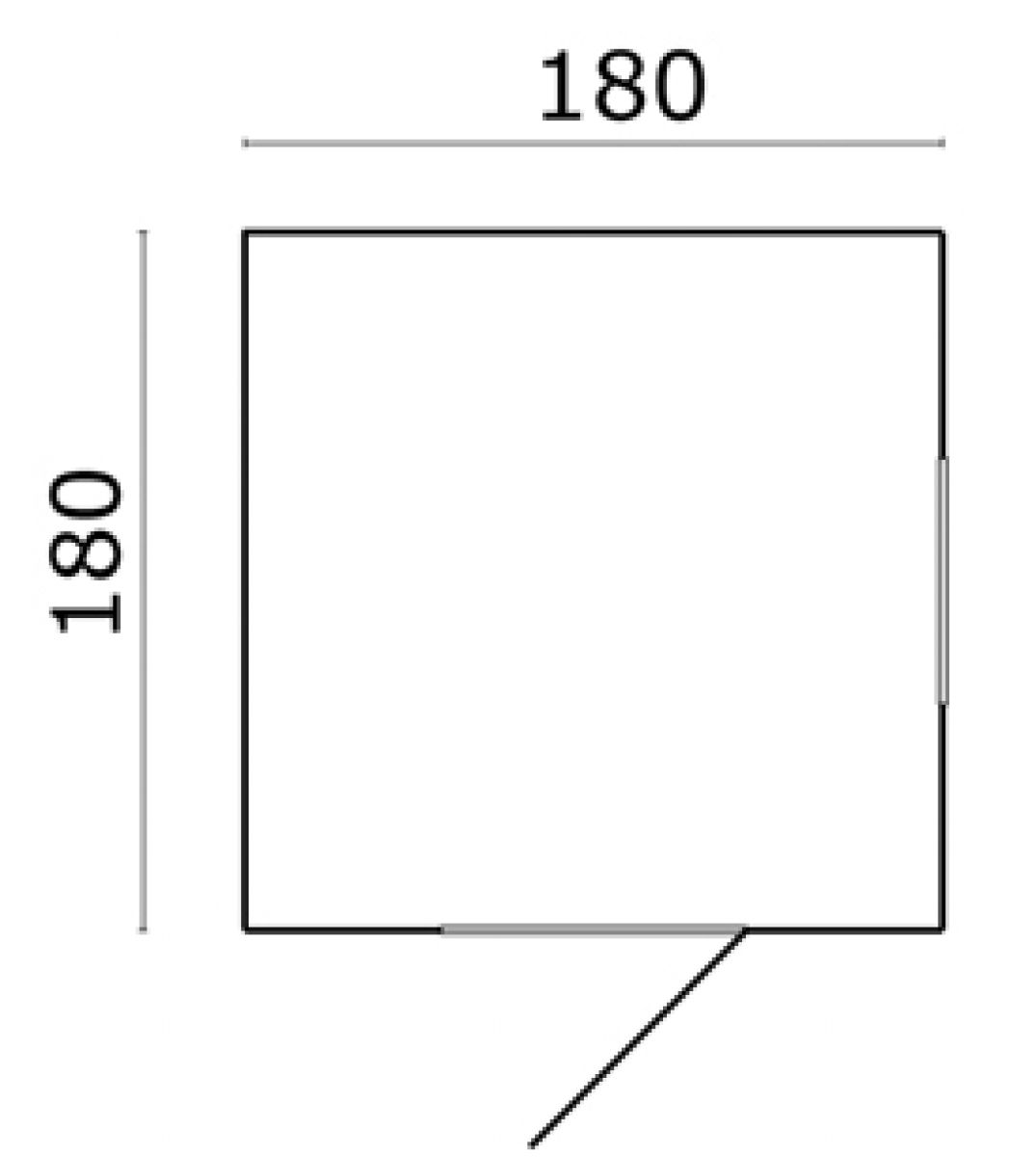 Berging Boudewijn 180x180 cm plattegrond