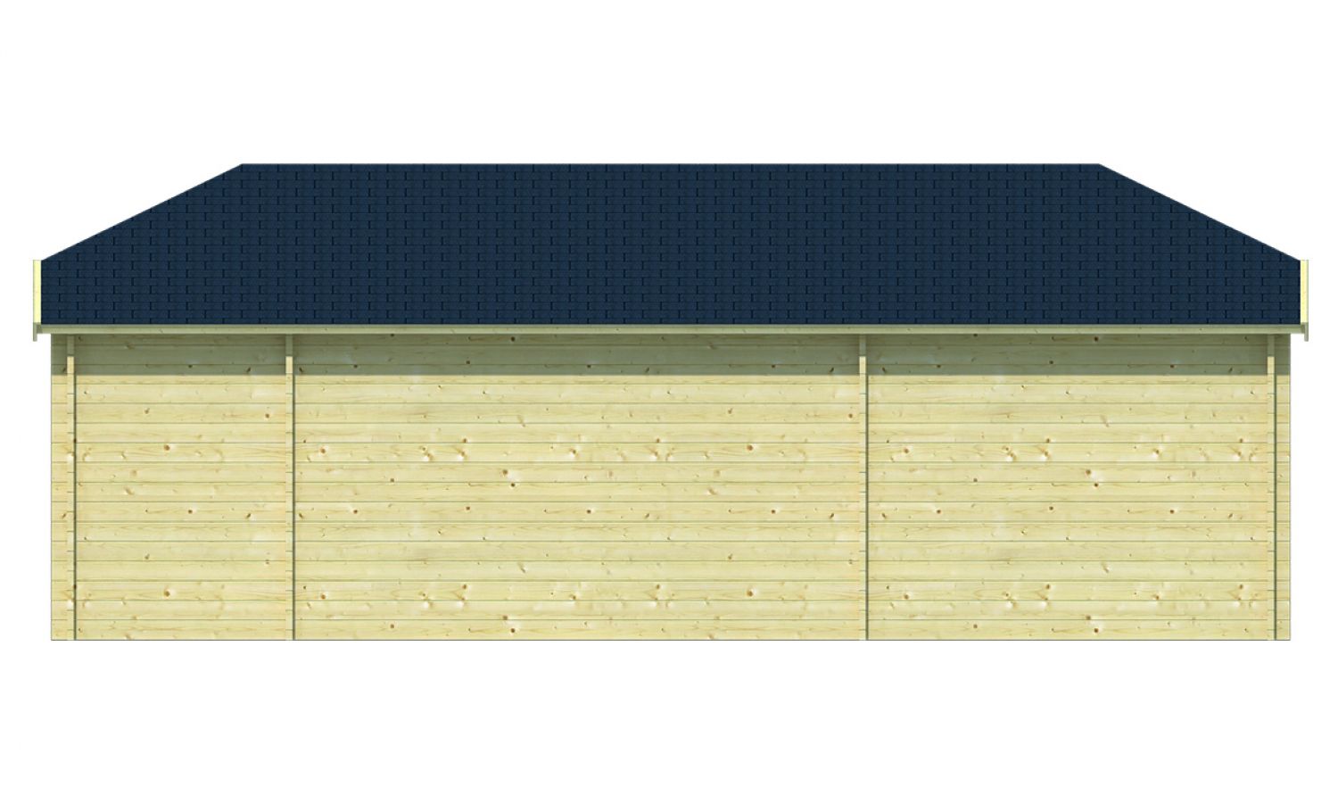 Blokhut Sibella 420x420 cm + luifel 280 cm + aanbouw 150 cm - geïmpregneerd