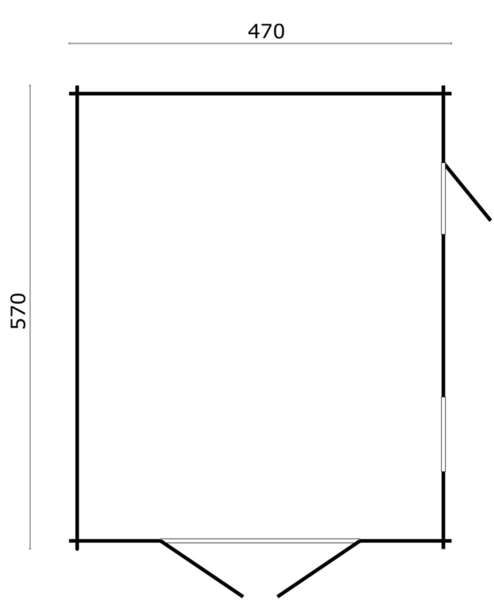 Garage Rydell 470x570 cm plattegrond