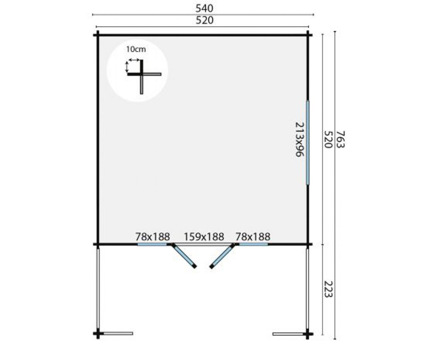 Plattegrond blokhut Wigan