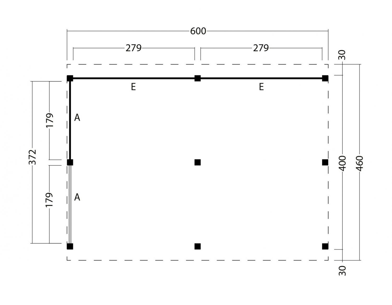 Kapschuur Billund XL Type 2 Red Class Wood 600x460 cm - geïmpregneerd