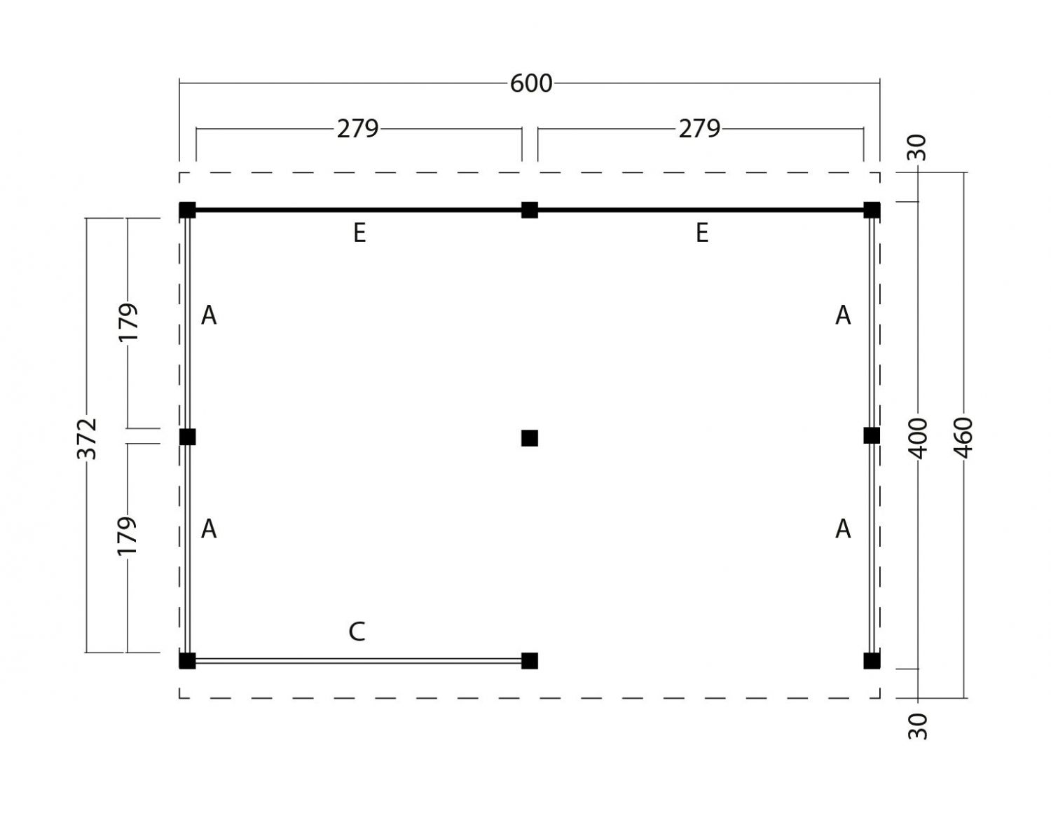 Kapschuur Billund XL Type 4 Red Class Wood 600x460 cm - geïmpregneerd