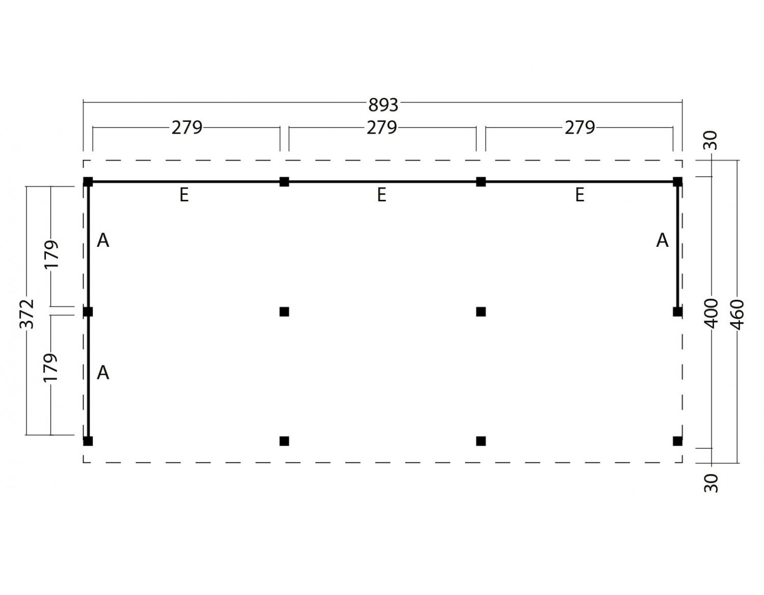Kapschuur Billund XL Type 6 Red Class Wood 893x460cm - geïmpregneerd