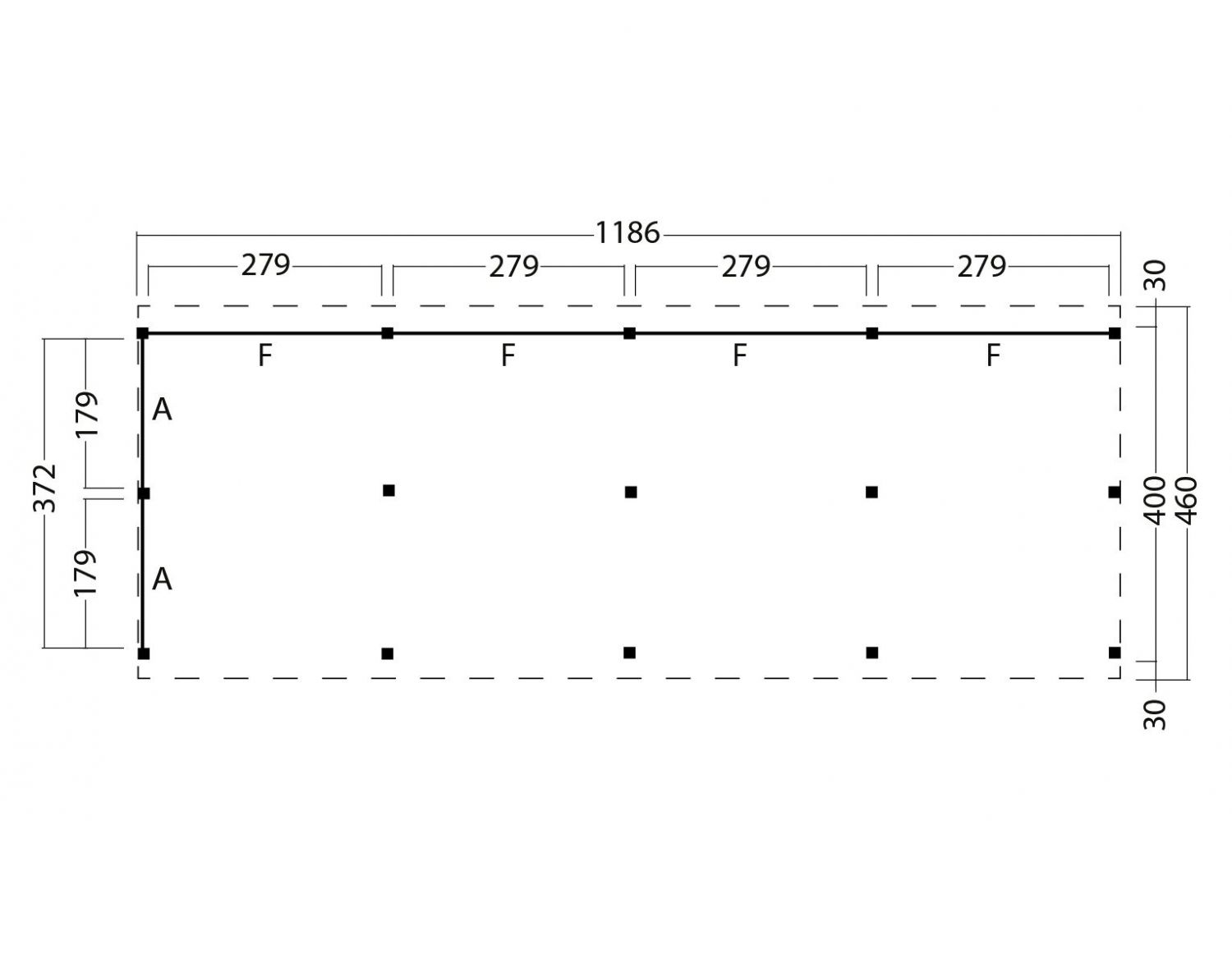 Kapschuur Billund XL Type 10 Red Class Wood 1186x460 cm - geïmpregneerd