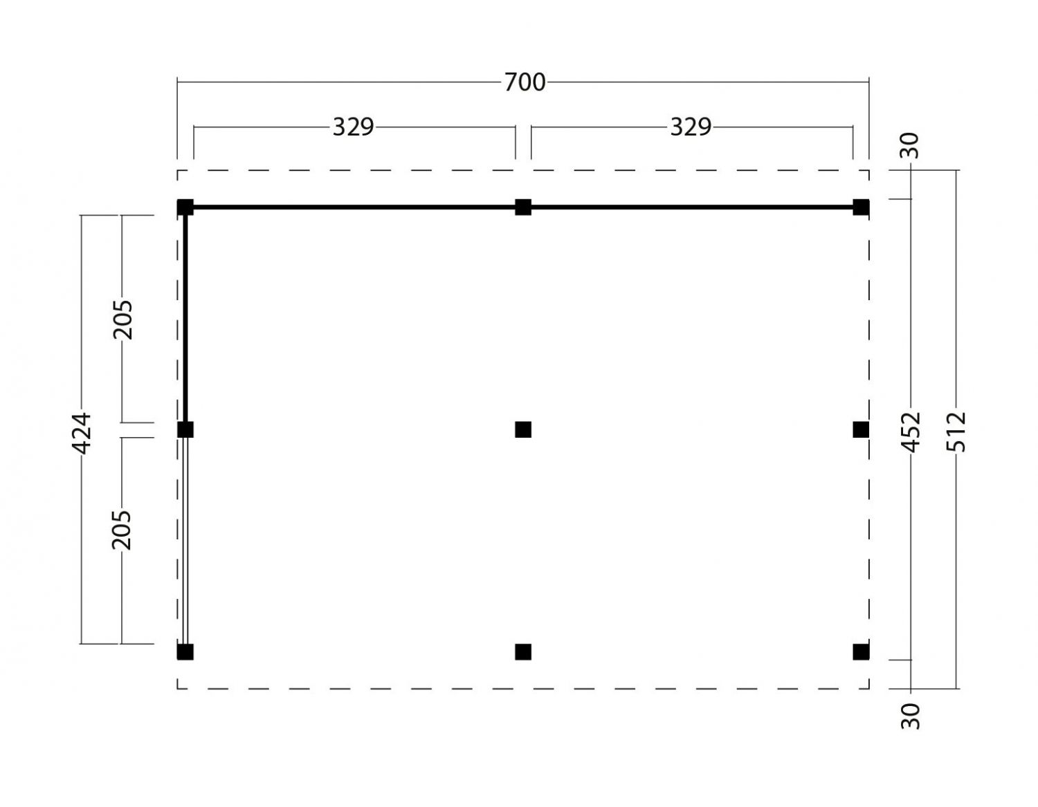 Kapschuur Billund XXL Type 2 Red Class Wood 700x512 cm - zwart gespoten