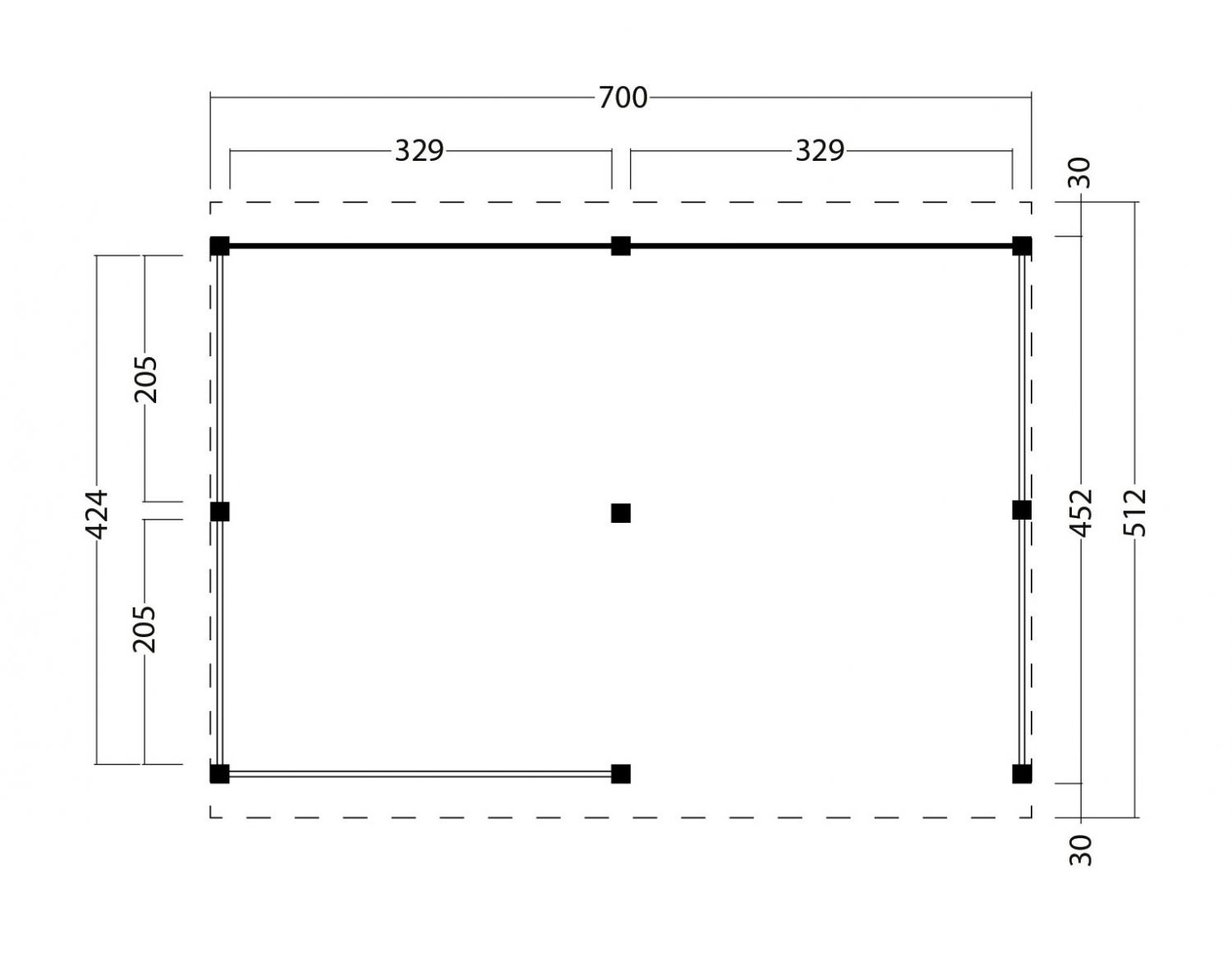 Kapschuur Billund XXL Type 4 Red Class Wood 700x512cm - geïmpregneerd