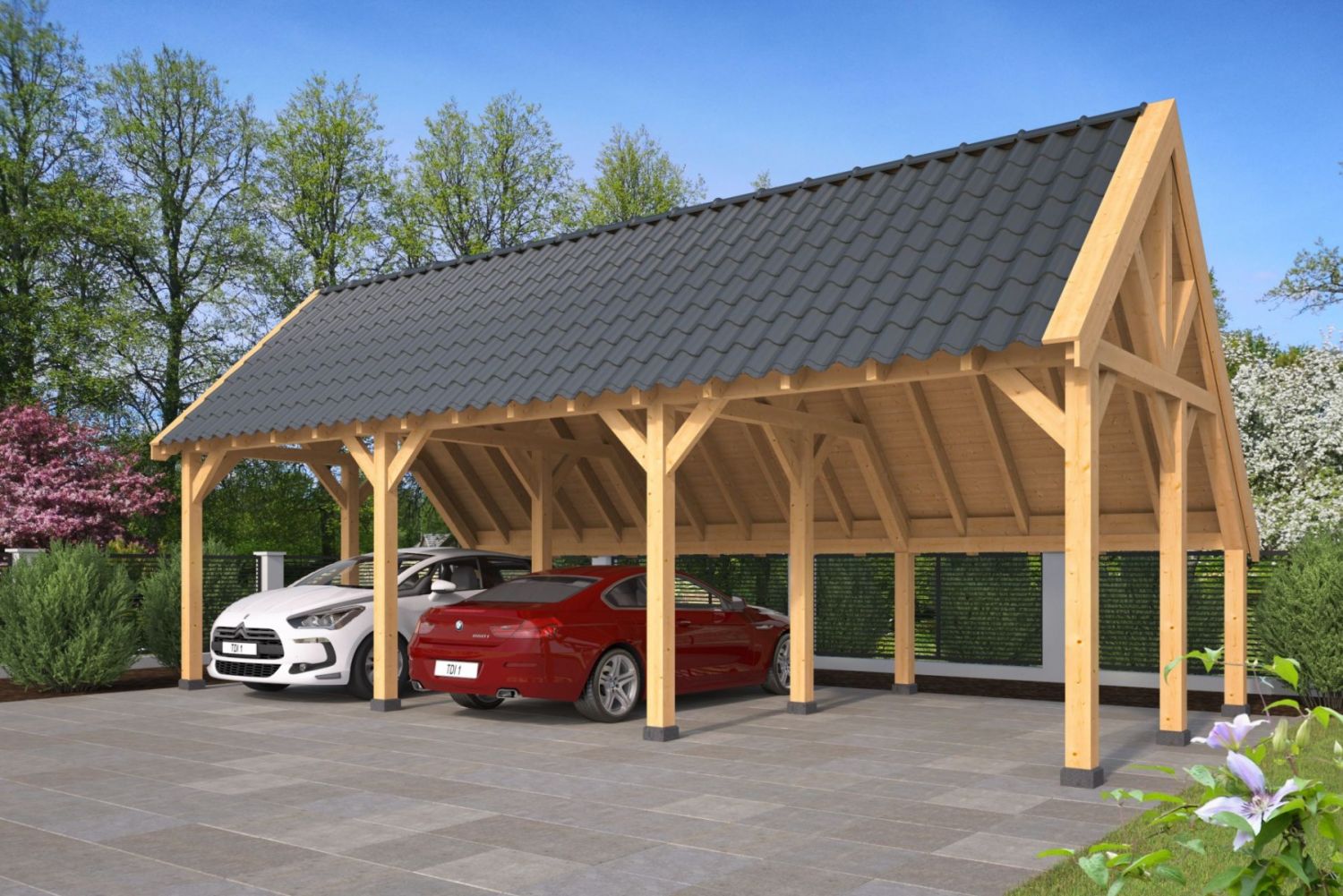 Kapschuur Billund XL Type 5 Red Class Wood 893x460cm - geïmpregneerd