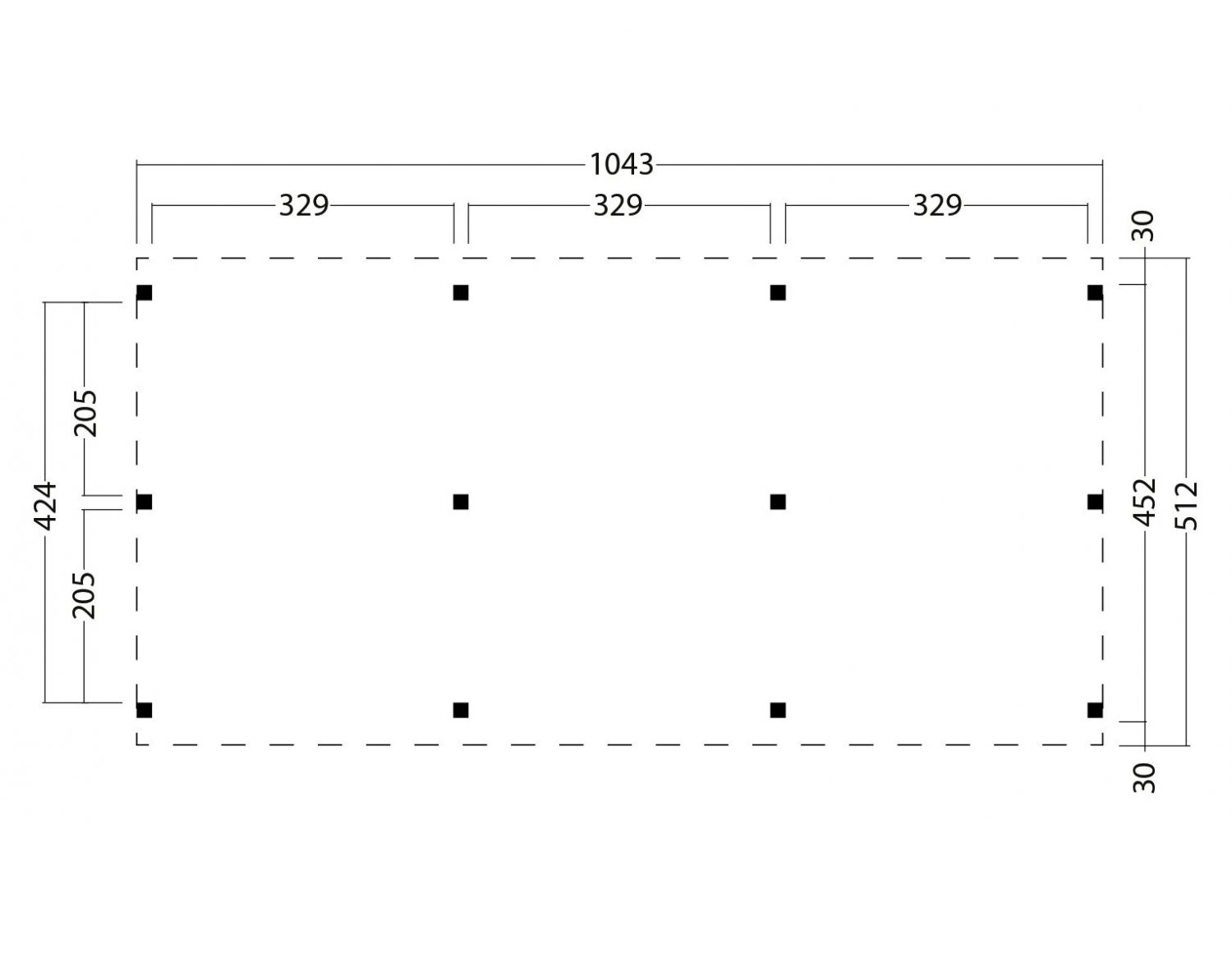 Kapschuur Billund XXL Type 5 Red Class Wood 1043x512 cm - geïmpregneerd