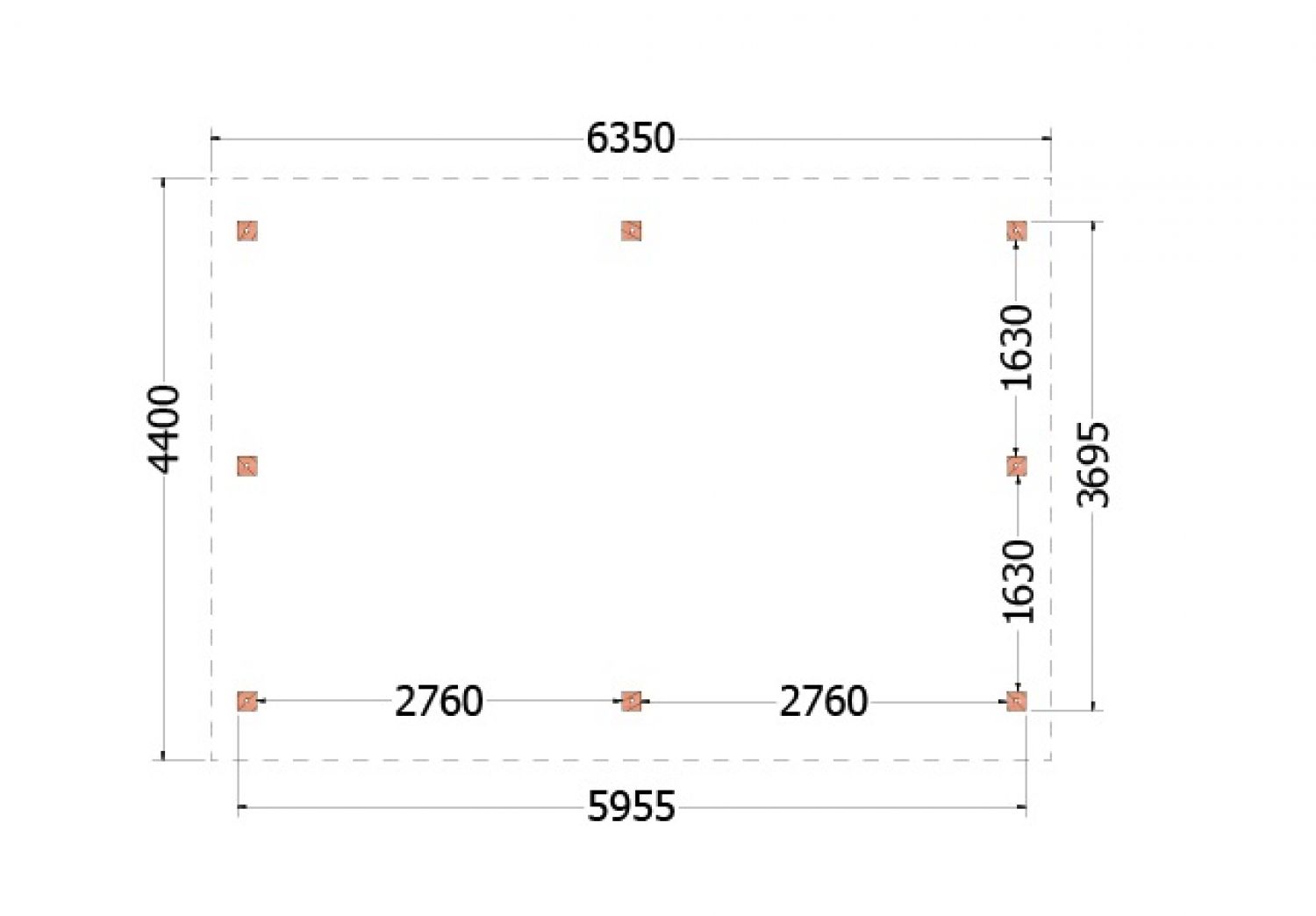 Trendhout kapschuur de Hoeve XL 635x440 - Plattegrond