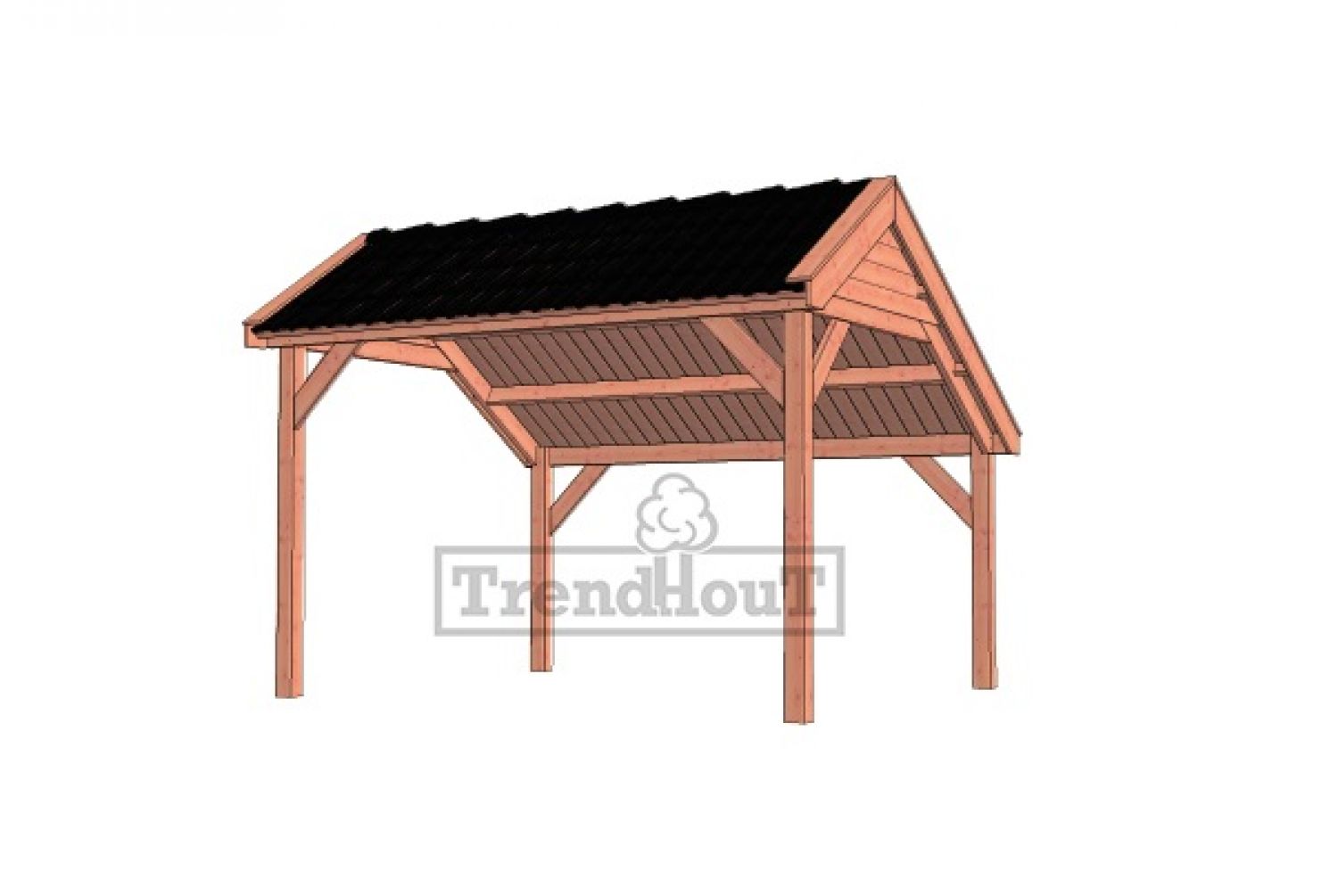 Trendhout kapschuur de Deel 400x340 cm - basis