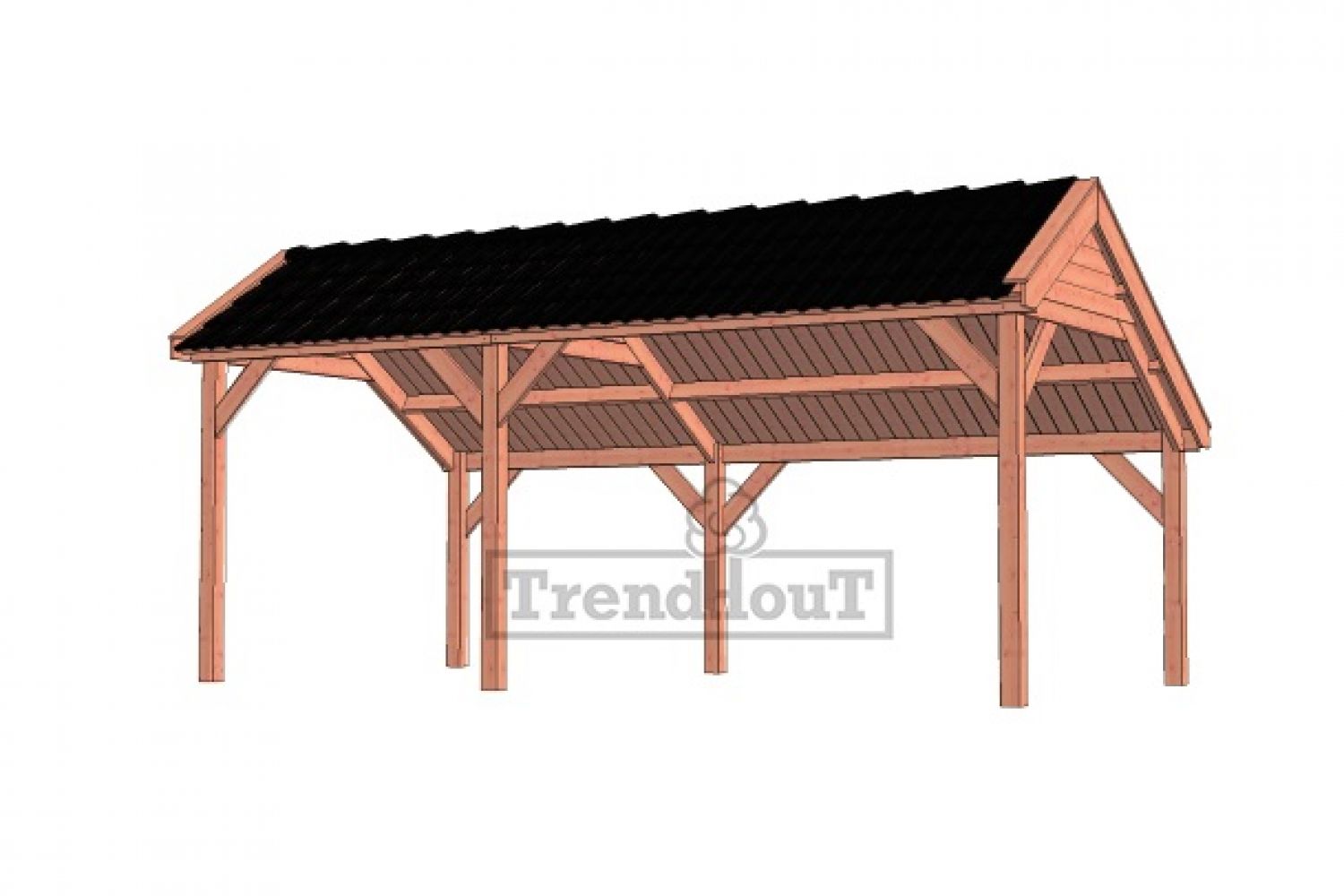 Trendhout kapschuur de Deel 630x340 cm - basis