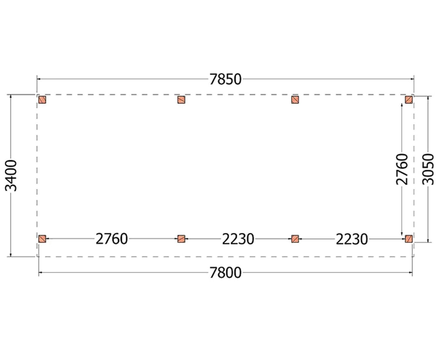 Overkapping Refter XL 785x340 cm Van Kooten