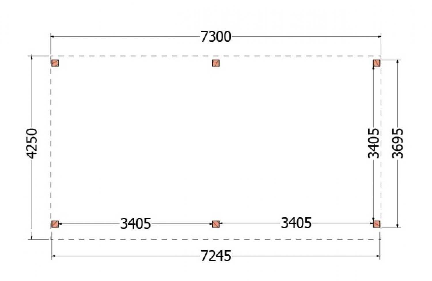 Trendhout kapschuur de Stee 700x425 cm - plattegrond