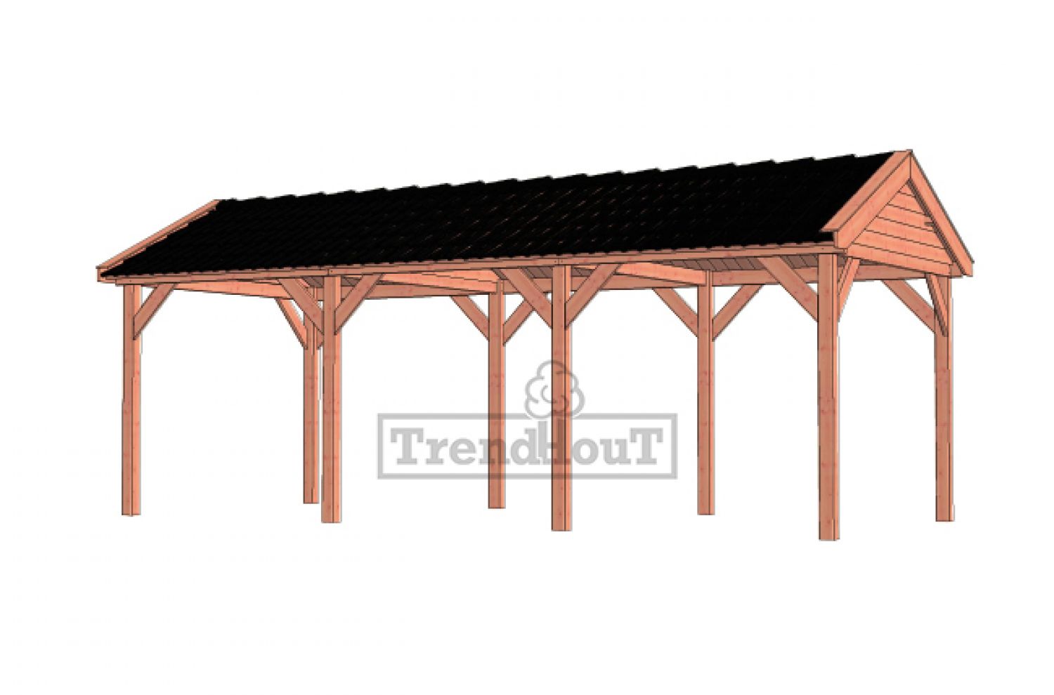 Trendhout Zadeldak 750x350 cm | Van