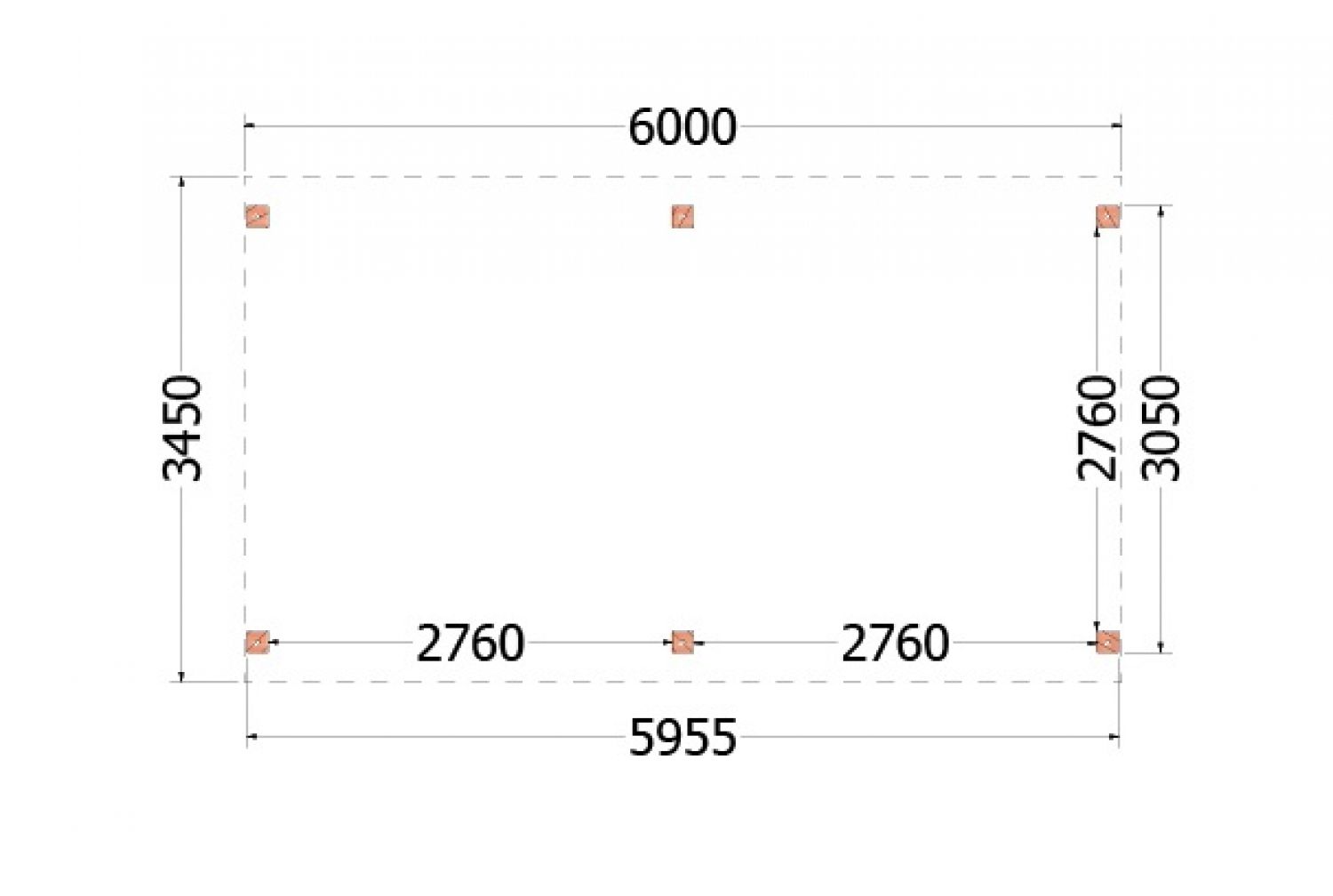 Trendhout kapschuur de Stee 600x360 cm - plattegrond