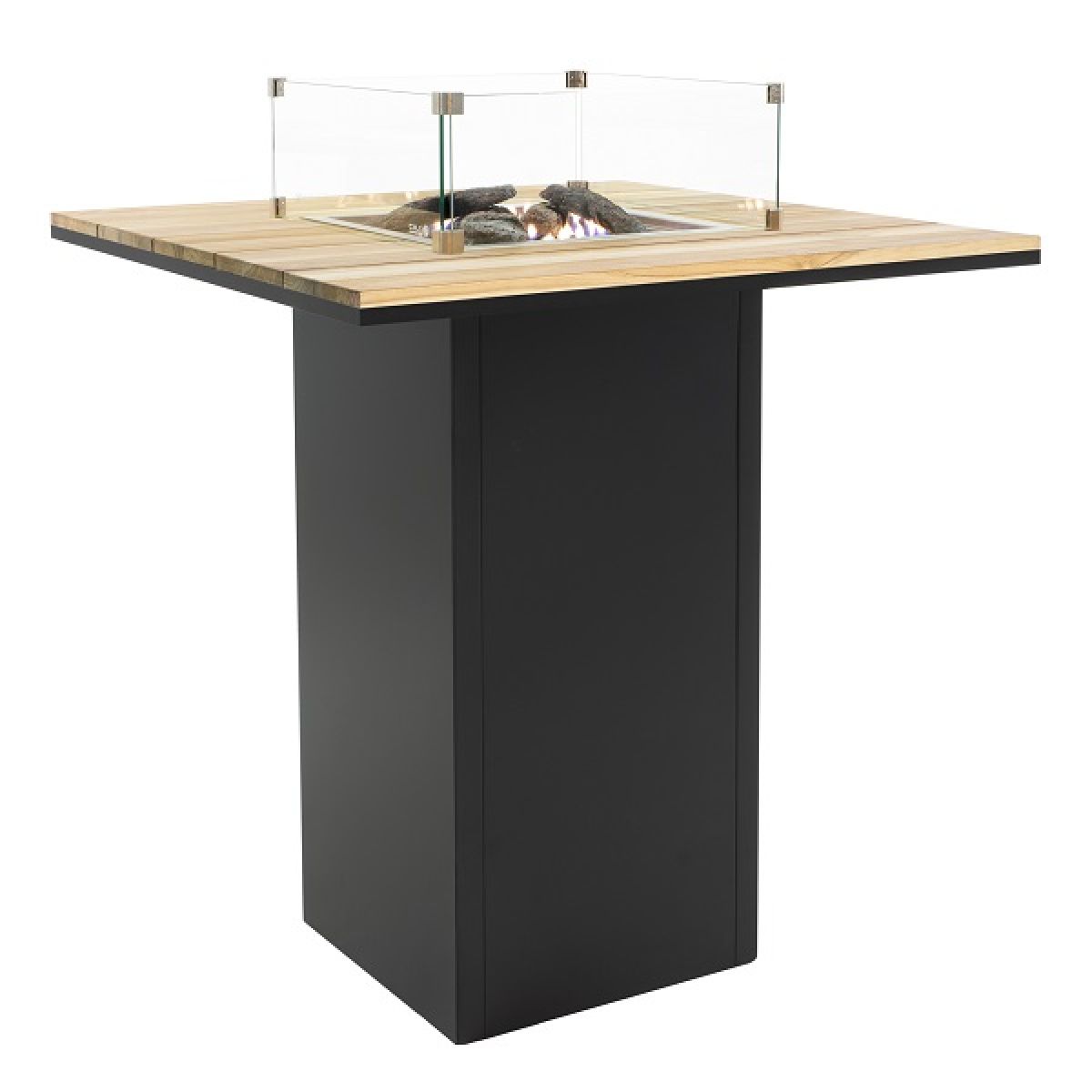 Zwart met teak bar tafel