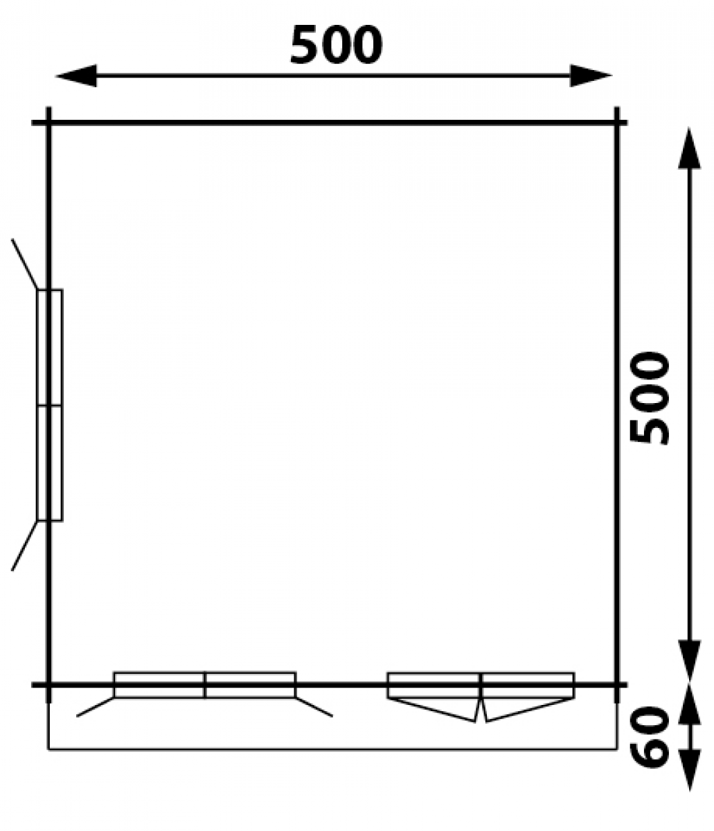 Blokhut 540x540 cm - gecoat