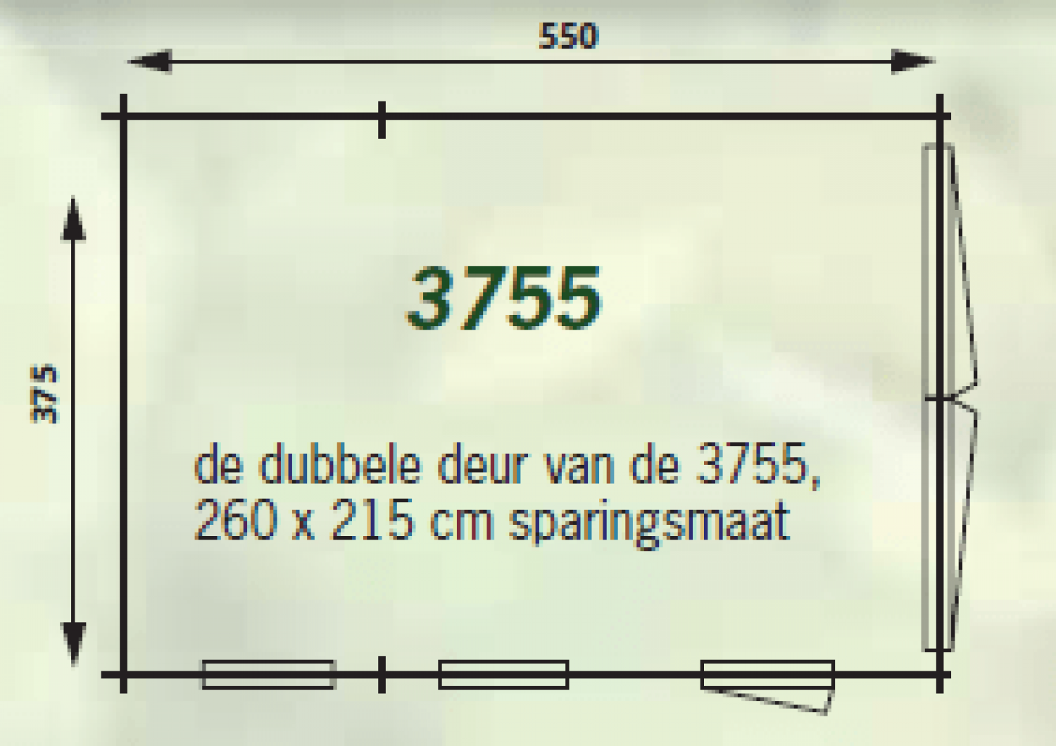 Interflex Garage 3755 375x550 cm - Gecoat plat dak