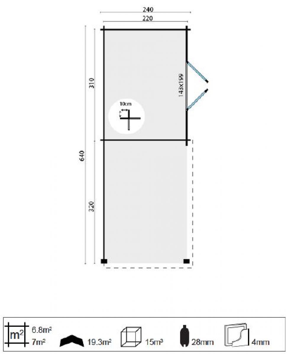 Plattegrond blokhut Maja