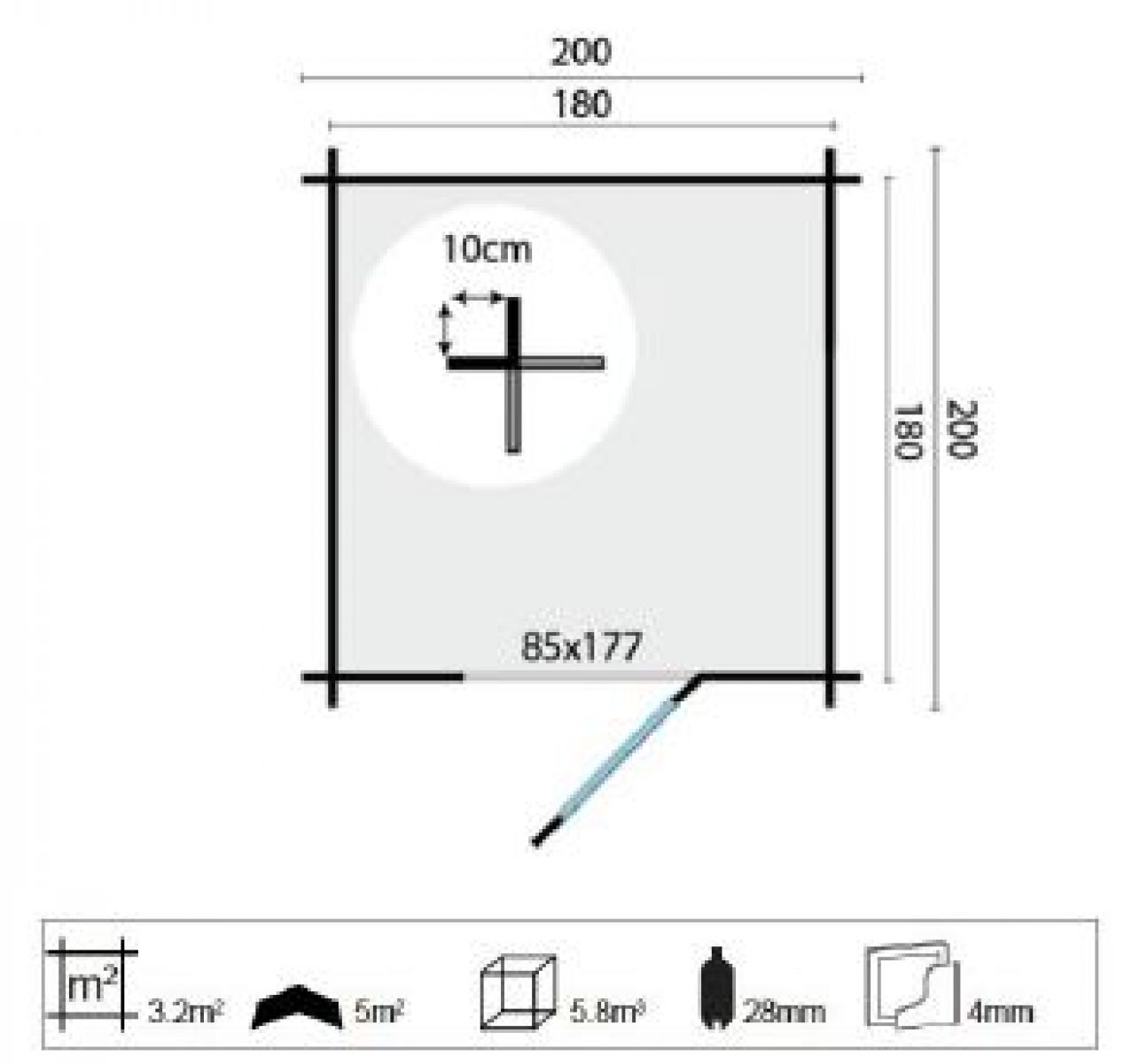 Plattegrond blokhut Richard