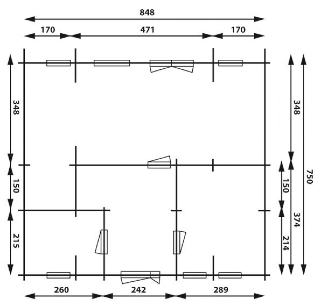 Trekkershut Plus 497x457 cm
