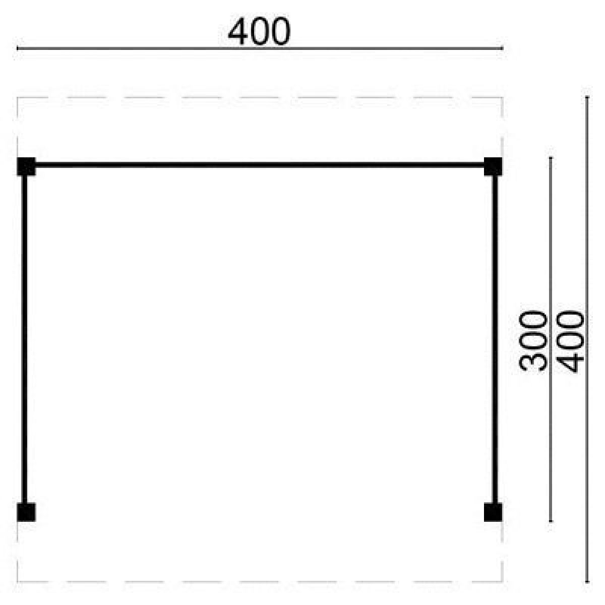 Doe-het-zelf (DHZ) overkapping Bastenaken 400x300cm - Zwarte wanden plattegrond